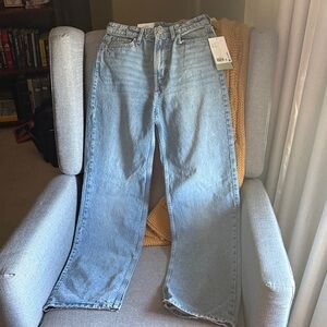 H&M Light Blue Ultra High Waist Wide Jeans